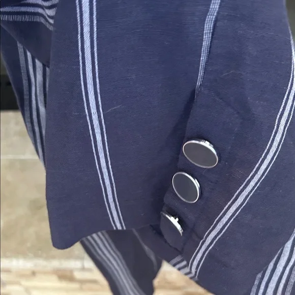 Lane Bryant Navy and White Striped Capris - Picture 2 of 7